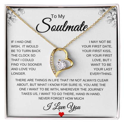 To my Soulmate | One Wish | Forever Love Necklace | Flower LR Corners