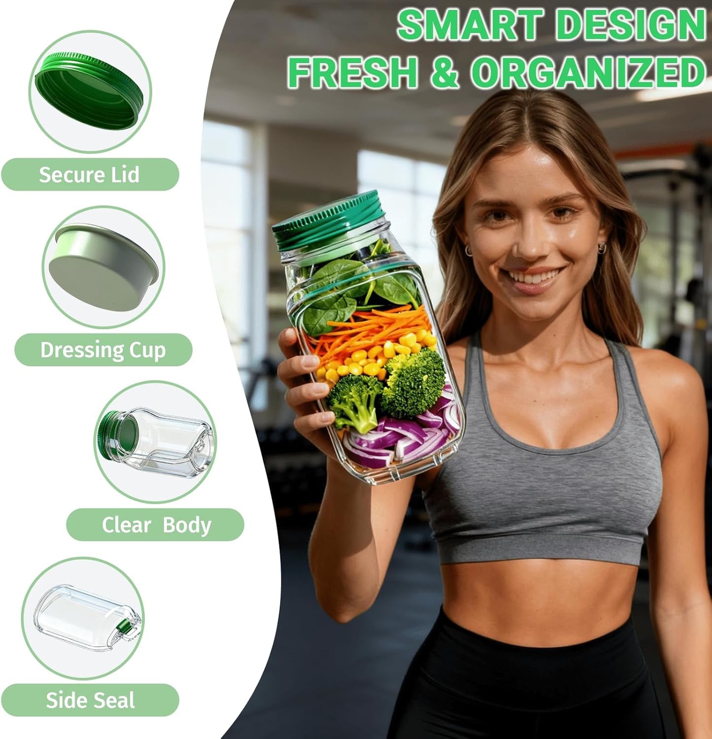 FreshFit Mason Salad Jar Pack