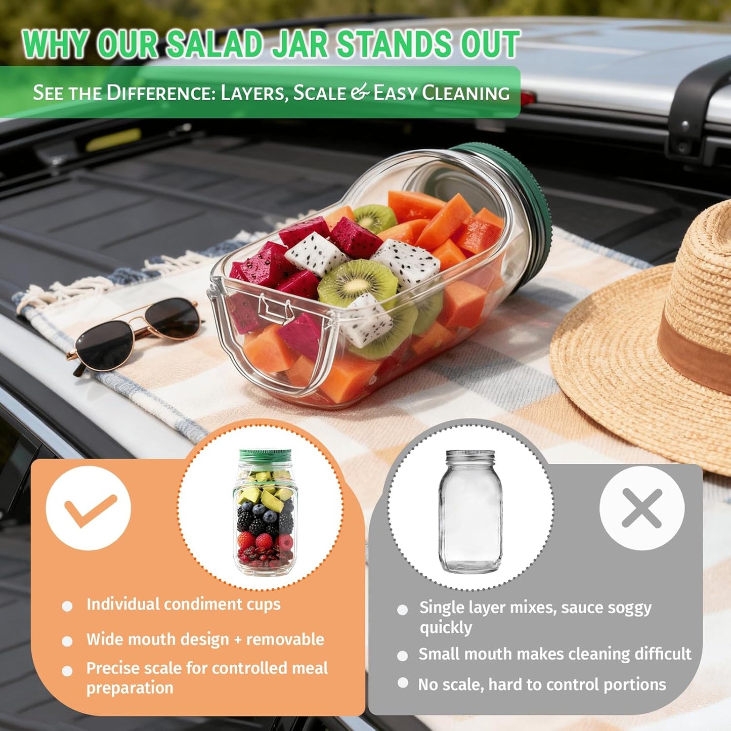 FreshFit Mason Salad Jar Pack