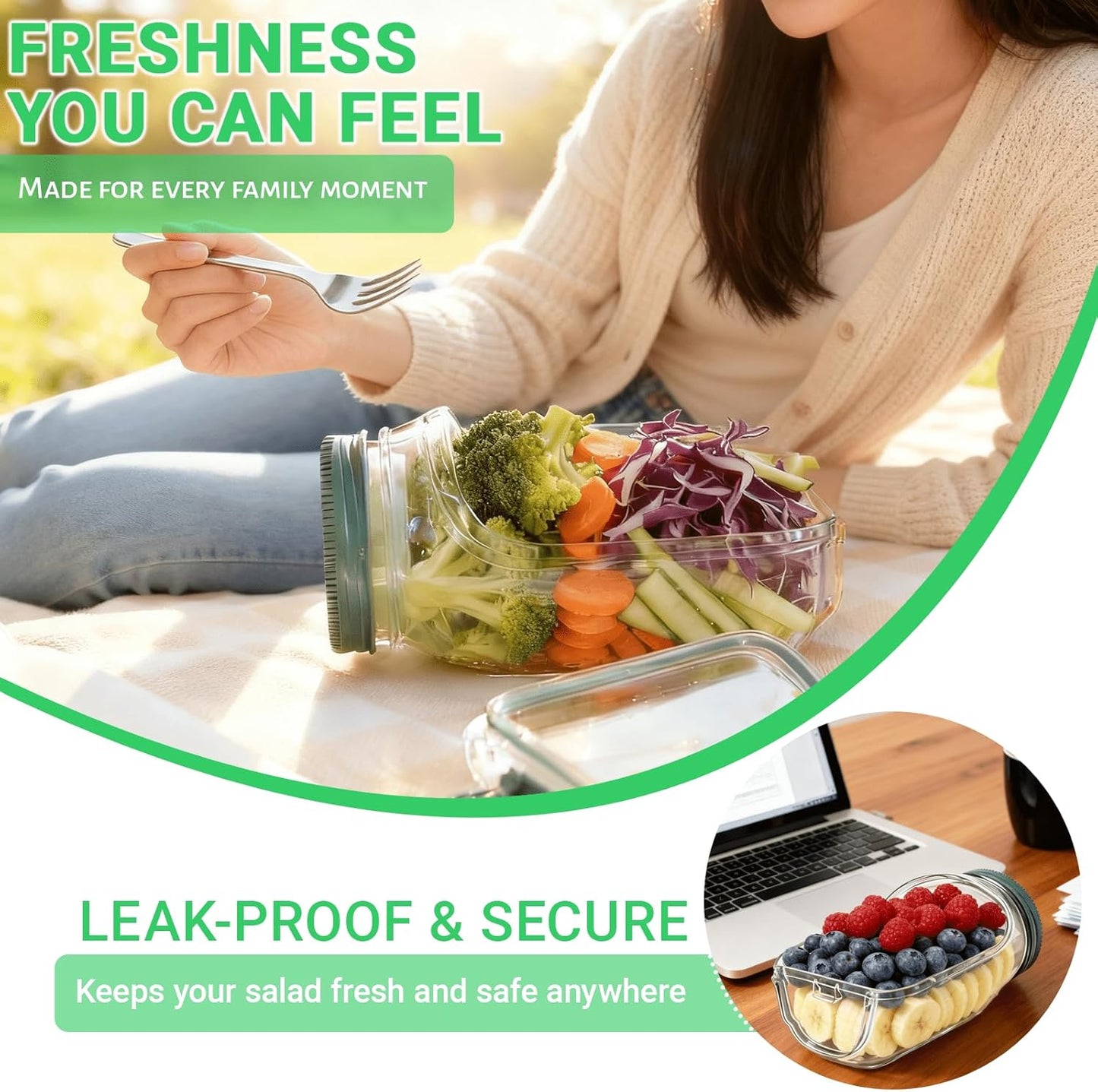 FreshFit Mason Salad Jar Pack